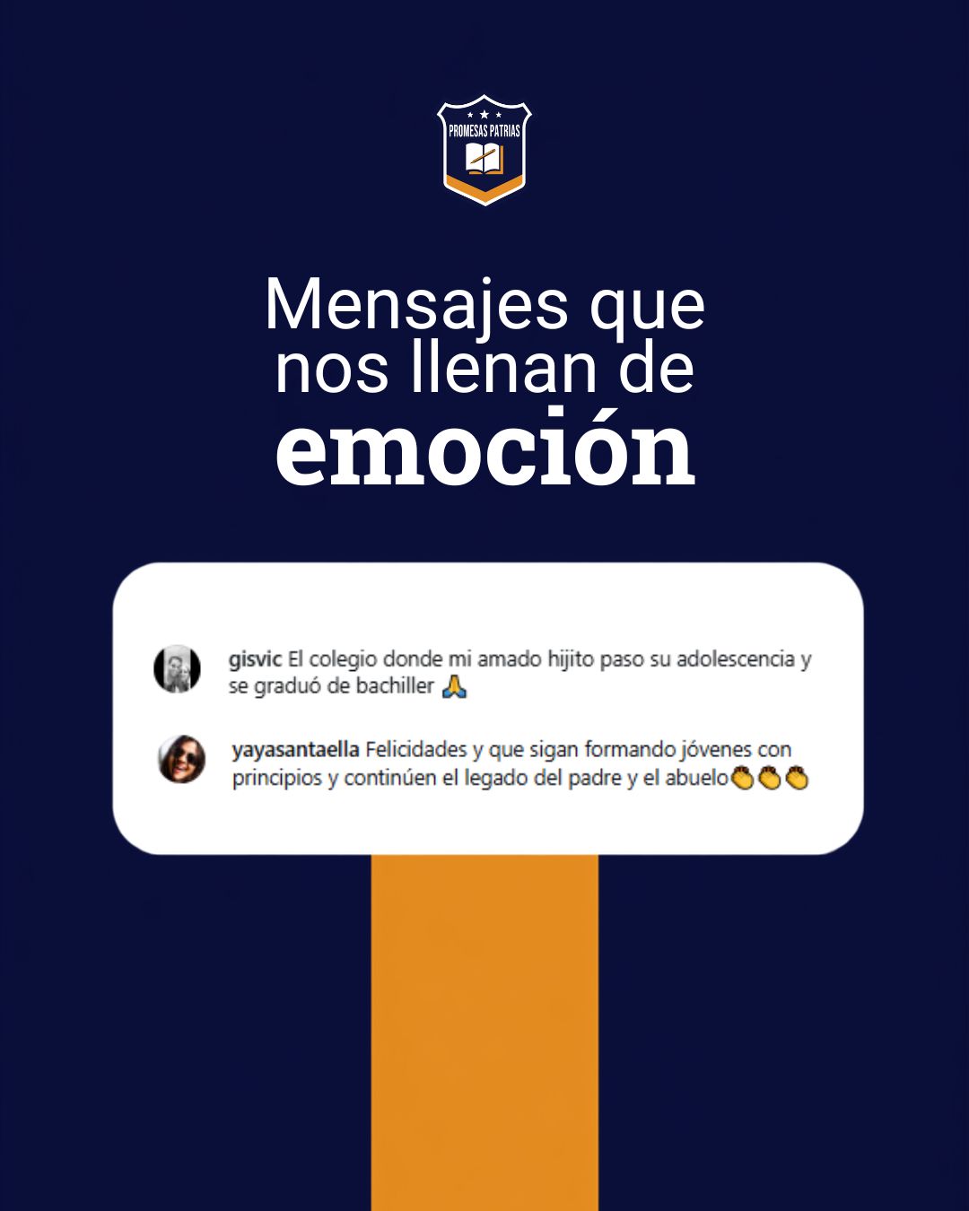 Comentario en Instagram: que sigan formando jóvenes con principios y continúen el legado del padre y el abuelo
